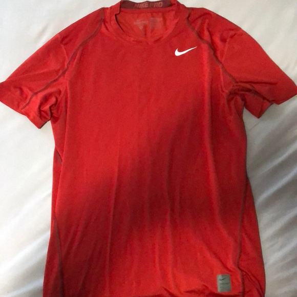 red nike pro shirt